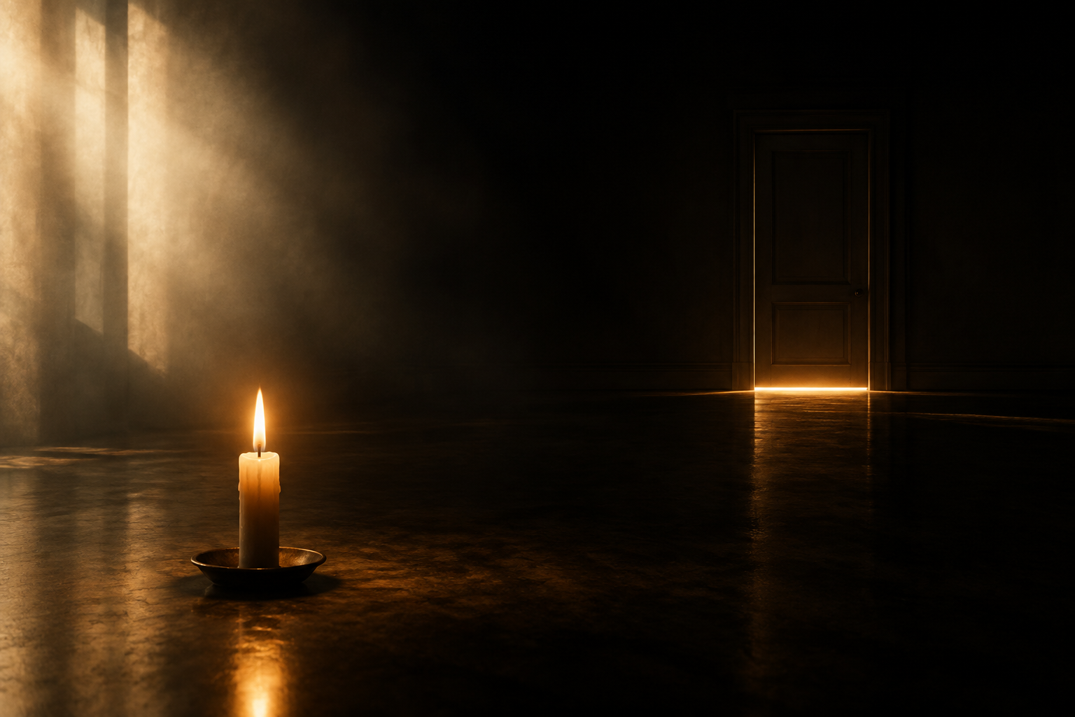 dark-night-of-the-soul A single candle burning in a dark room